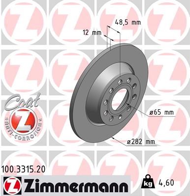 Brake Disc ZIMMERMANN 100331520