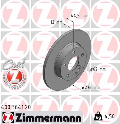 Brake Disc ZIMMERMANN 400364120