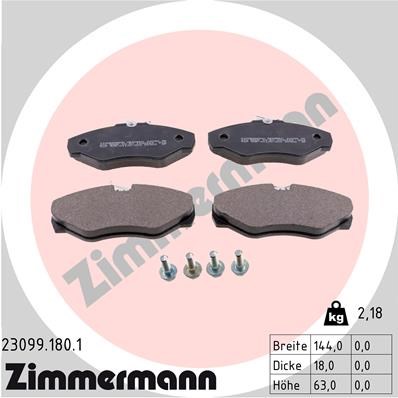Brake Pad Set, disc brake ZIMMERMANN 230991801