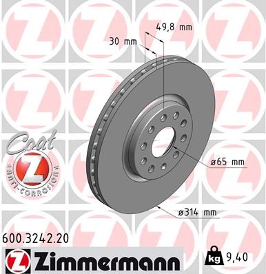 Brake Disc ZIMMERMANN 600324220