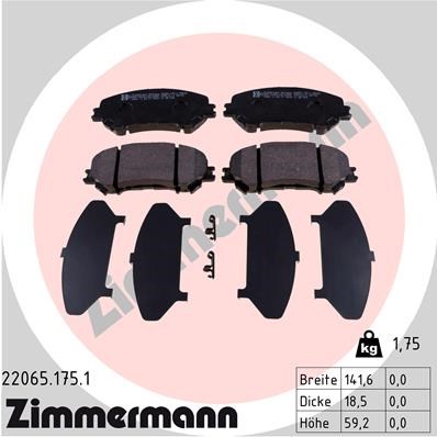 Brake Pad Set, disc brake ZIMMERMANN 220651751