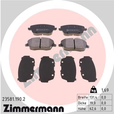 Brake Pad Set, disc brake ZIMMERMANN 235811902