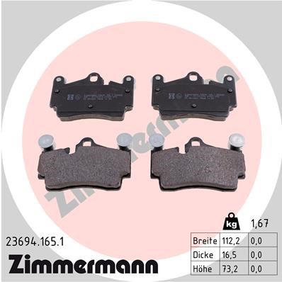 Brake Pad Set, disc brake ZIMMERMANN 236941651