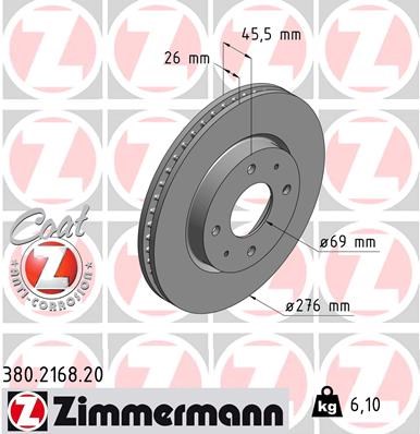 Brake Disc ZIMMERMANN 380216820