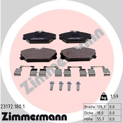 Brake Pad Set, disc brake ZIMMERMANN 231721801