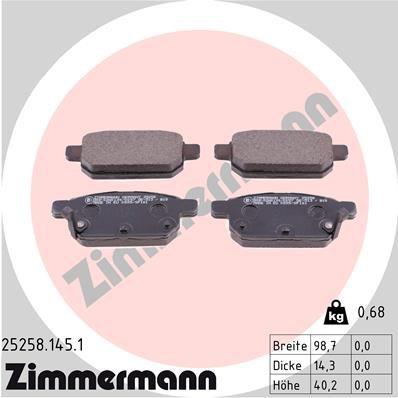 Brake Pad Set, disc brake ZIMMERMANN 252581451