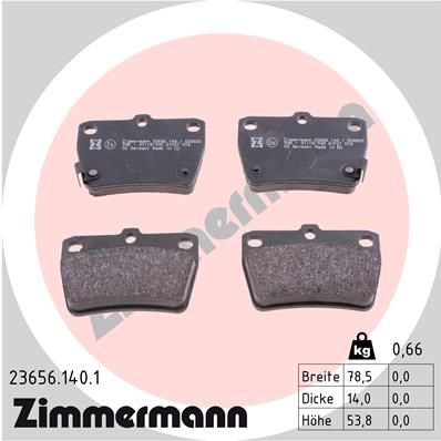 Brake Pad Set, disc brake ZIMMERMANN 236561401