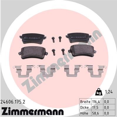 Brake Pad Set, disc brake ZIMMERMANN 246061752