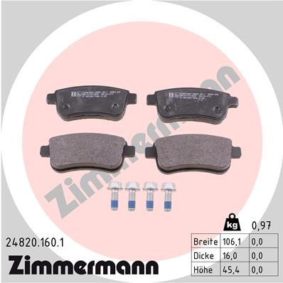 Brake Pad Set, disc brake ZIMMERMANN 248201601