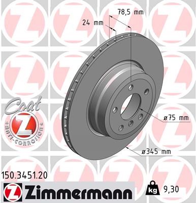 Brake Disc ZIMMERMANN 150345120