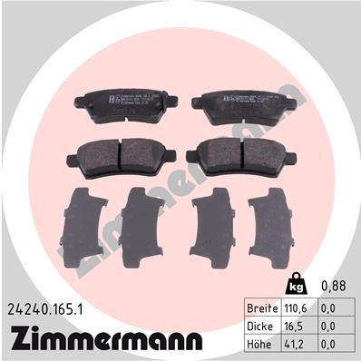 Brake Pad Set, disc brake ZIMMERMANN 242401651