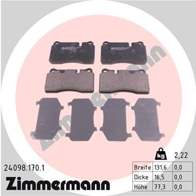 Brake Pad Set, disc brake ZIMMERMANN 240981701