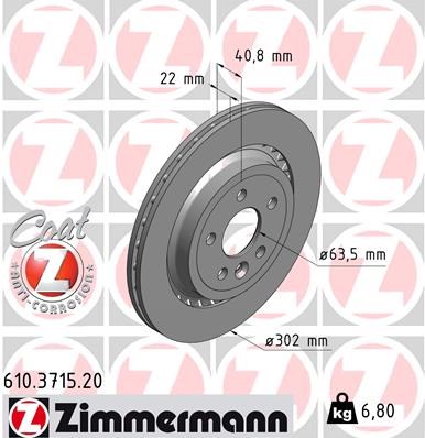 Brake Disc ZIMMERMANN 610371520