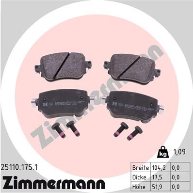 Brake Pad Set, disc brake ZIMMERMANN 251101751