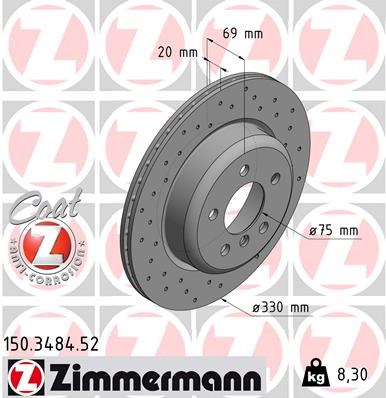 Brake Disc ZIMMERMANN 150348452