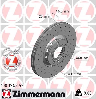 Brake Disc ZIMMERMANN 100124252