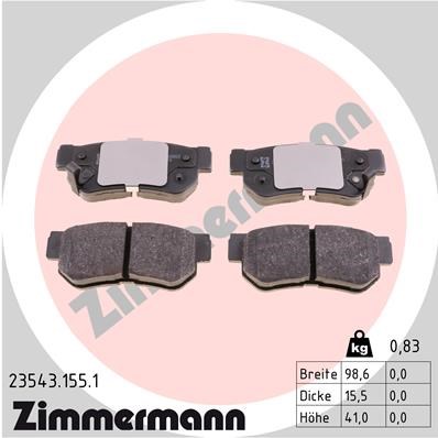 Brake Pad Set, disc brake ZIMMERMANN 235431551