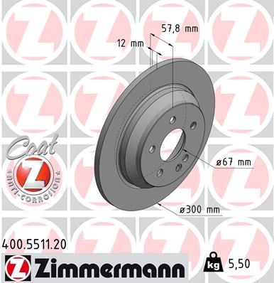 Brake Disc ZIMMERMANN 400551120