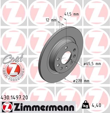 Brake Disc ZIMMERMANN 430149720