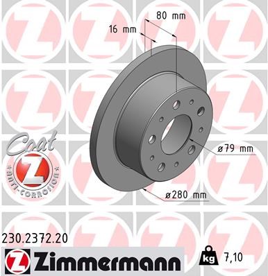 Brake Disc ZIMMERMANN 230237220