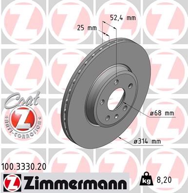 Brake Disc ZIMMERMANN 100333020