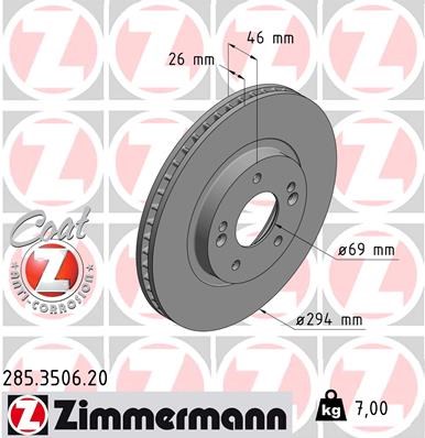 Brake Disc ZIMMERMANN 285350620