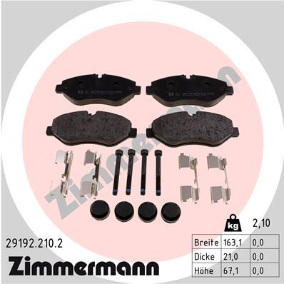 Brake Pad Set, disc brake ZIMMERMANN 291922102