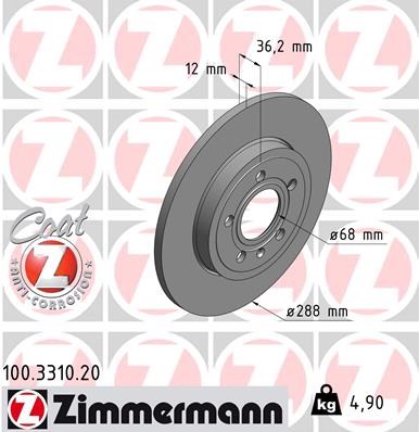 Brake Disc ZIMMERMANN 100331020