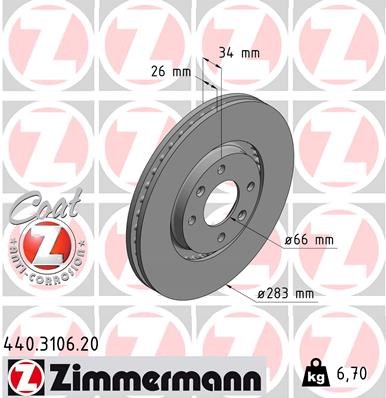 Brake Disc ZIMMERMANN 440310620