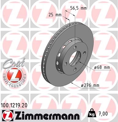 Brake Disc ZIMMERMANN 100121920