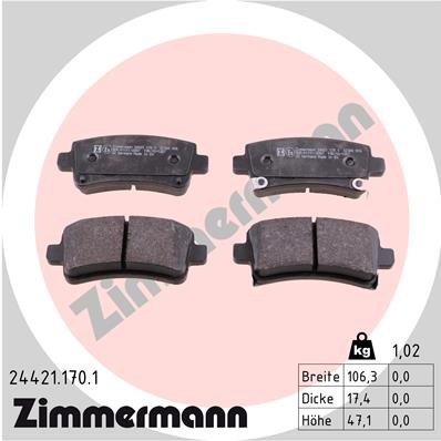Brake Pad Set, disc brake ZIMMERMANN 244211701