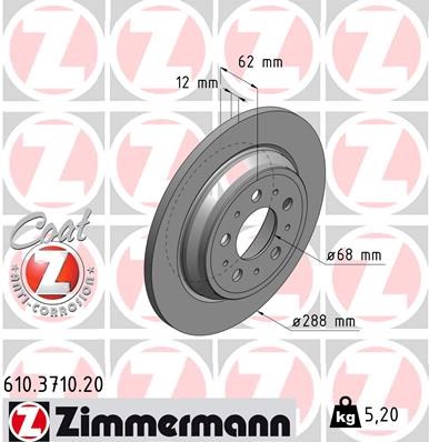 Brake Disc ZIMMERMANN 610371020