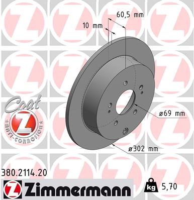 Brake Disc ZIMMERMANN 380211420
