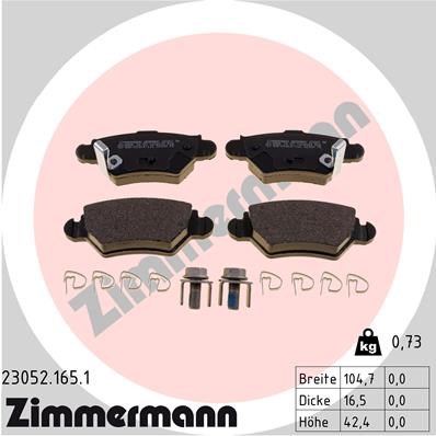 Brake Pad Set, disc brake ZIMMERMANN 230521651