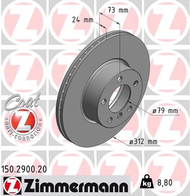 Brake Disc ZIMMERMANN 150290020