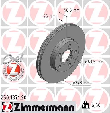 Brake Disc ZIMMERMANN 250137120