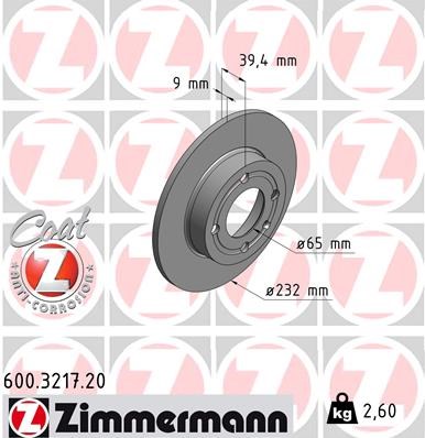 Brake Disc ZIMMERMANN 600321720