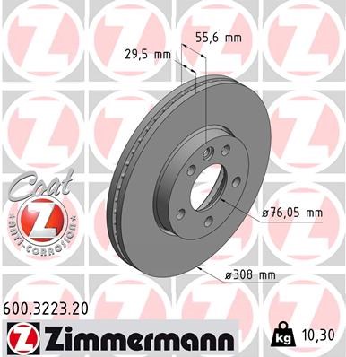 Brake Disc ZIMMERMANN 600322320