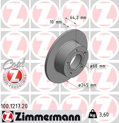 Brake Disc ZIMMERMANN 100121720