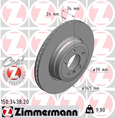 Brake Disc ZIMMERMANN 150343820