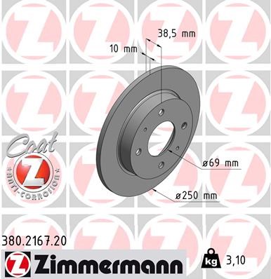 Brake Disc ZIMMERMANN 380216720