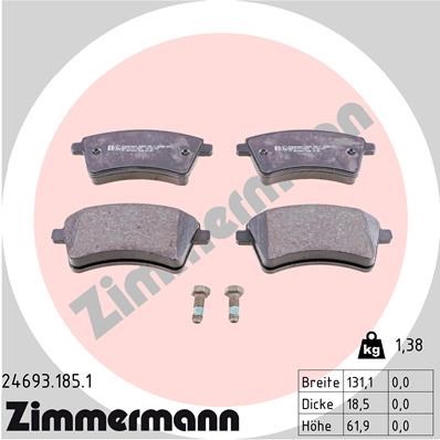 Brake Pad Set, disc brake ZIMMERMANN 246931851