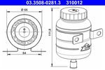 Expansion Tank, brake fluid ATE 03.3508-0281.3
